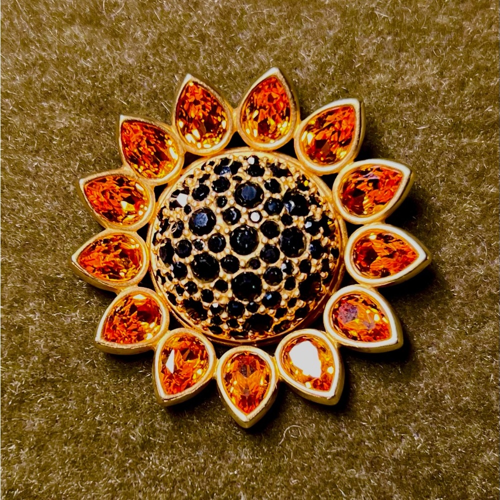 SWAROVSKI SIGNED SUNFLOWER BROOCH